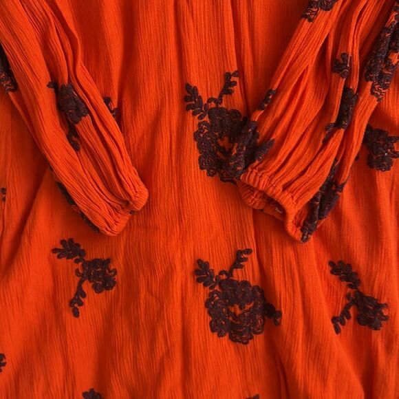 Free People Emma Mini Dress In Burnt Orange And Maroon - Picture 6 of 9